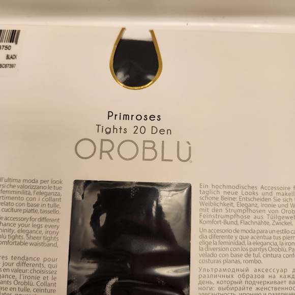 OROBLU Primroses Sheer Tights 20 Denier Size M Black - Picture 8 of 9